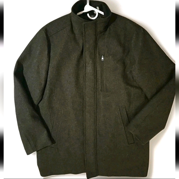 Calvin Klein Mens Wool Jacket Coat Charcoal NEW